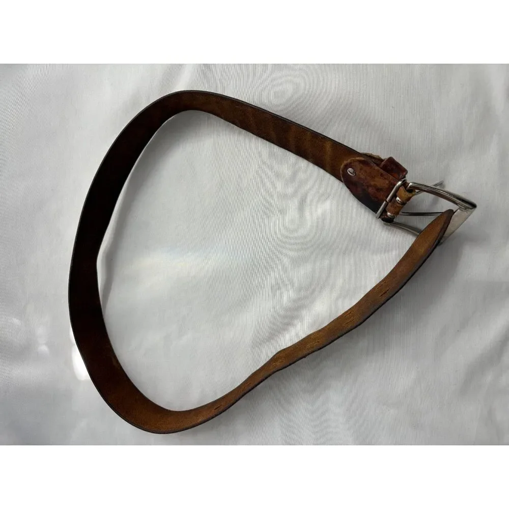Vintage Colin's Brown Real Leather Belt European Quality Retro 80s 90s